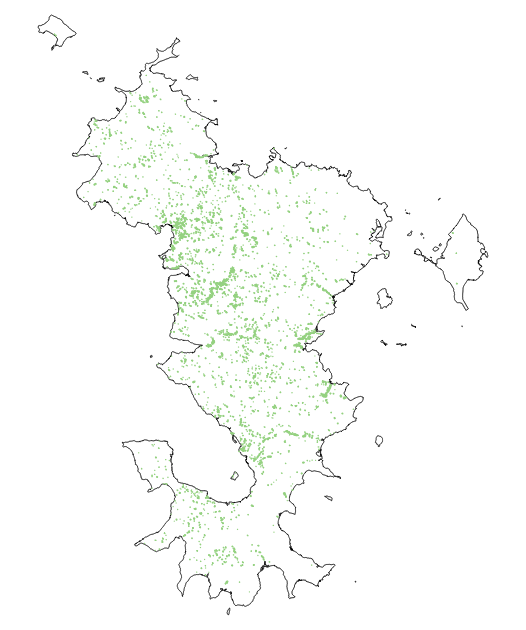 Carte de distribution du bambou à Mayotte — CIRAD Biotamaya 2023